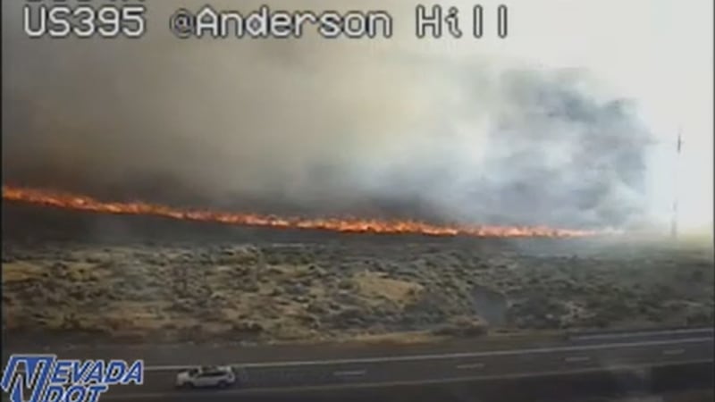 The Peavine Fire burning around 7 p.m. on Saturday, August 2