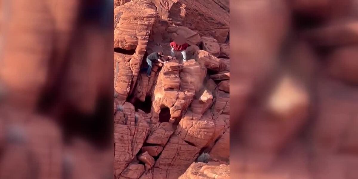 Humans Breaking Down Rocks Men caught on camera destroying ancient rock formations at national park