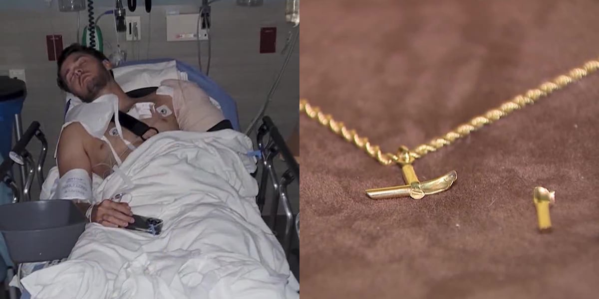 Shooting survivor credits necklace for blocking bullet, saving his life ...