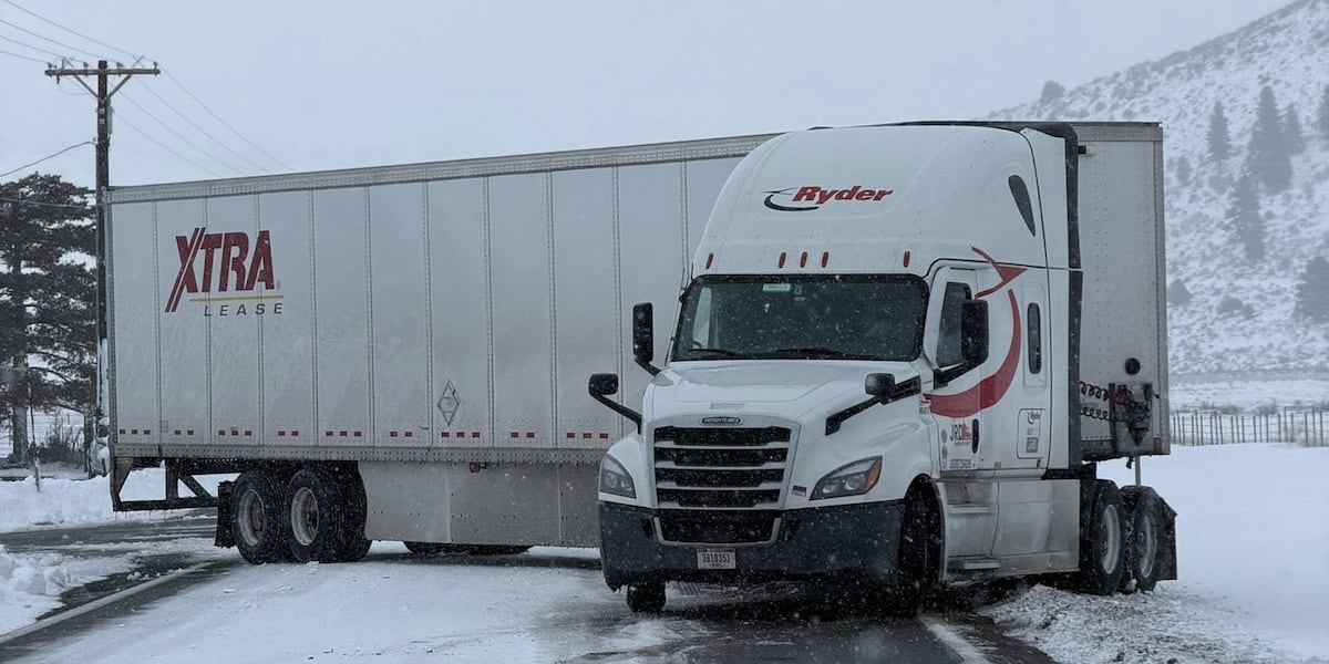 Commercial big rig attempts to avert chain control during active winter ...