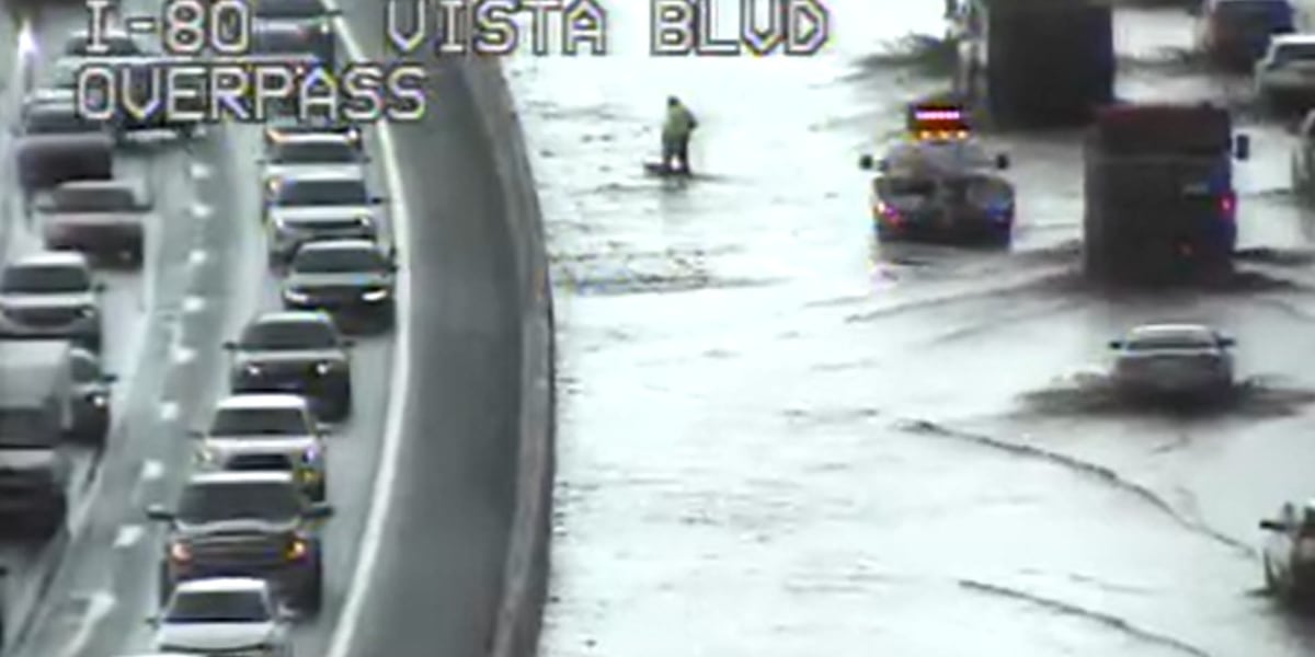 Flooding impacting traffic on eastbound I-80 in Sparks