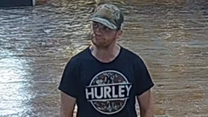 A surveillance image shows a suspect in a wallet theft at Caesars Republic Casino in...