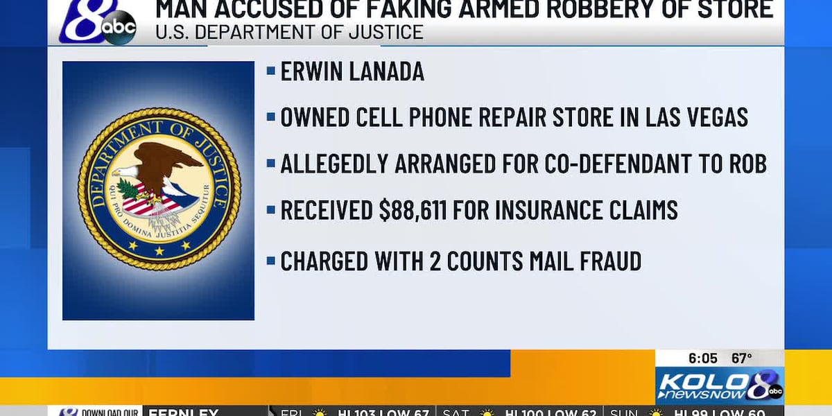 Nevada business owner accused of robbing his own store to defraud insurance company