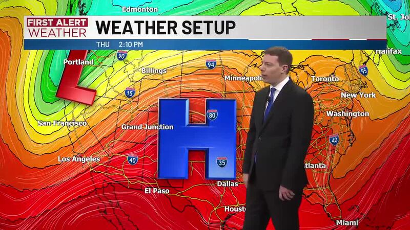 Temperatures are warming ahead of our next cold front.