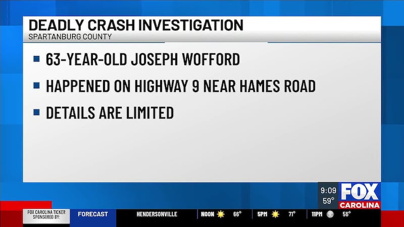 Coroner: One killed in Spartanburg County crash